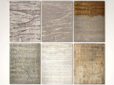 Modern Square Rugs For Home Decor With Various Textures And Color Options 3d model
