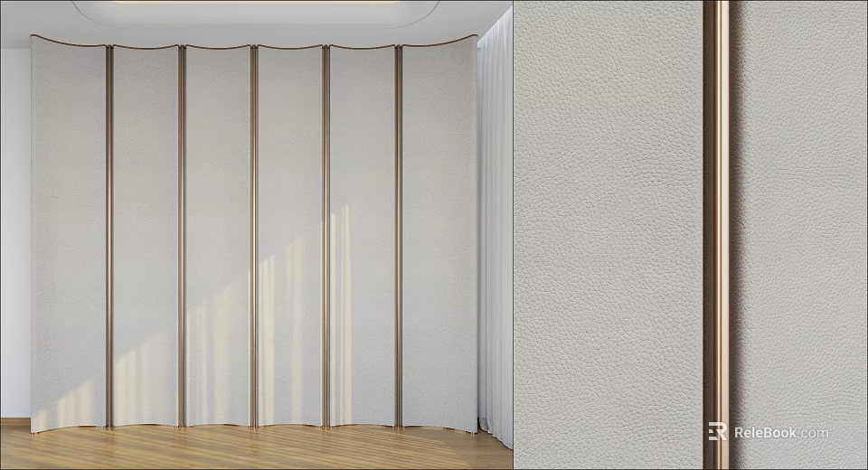 Minimalist Modern Bedroom Accent Wall Design 3d model 