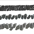 Road Infrastructure With Irregular Dark Gray Stone Curb Stones Along Roadside