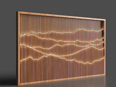 New Chinese Grille Background Wall Landscape Grille Landscape Wall Landscape Grille Background Wall Corrugated Grille Landscape Wall Grille Water Ripple Background Wall Wave Wall 3d model