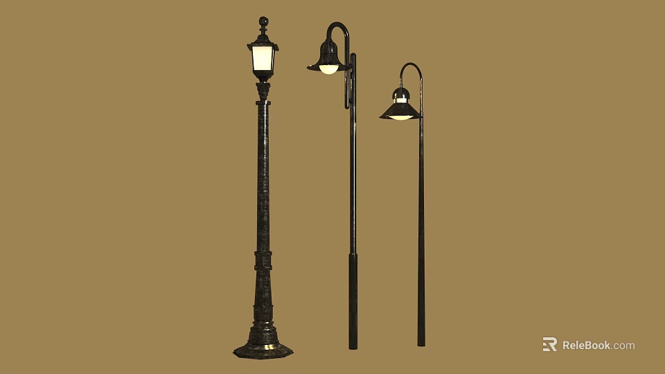 Different Styles Of Outdoor Street Lamp Furniture With Classic And Modern Designs 3d model 