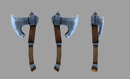 weapon axe cold weapon axe iron axe wooden handle axe hand axe rusty axe 3d model