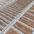 Natural Outdoor Ground Design With Wooden Planks And Pebble Patterns