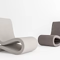 Modern Curved Lounge Chairs In Light Gray And Dark Gray Minimalist Design