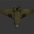 Futuristic Passenger Aircraft With Sleek Metallic Body Unique Wing Structure And Blue Windows