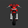 Red Sport Motorcycle 3D Rendering With Sleek Design Black Seat And Silver Wheels