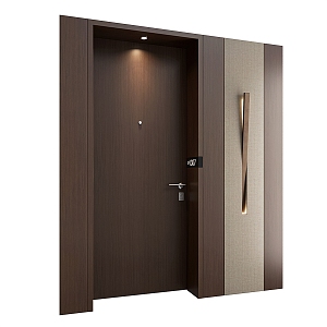 Hotel entry door sliding door 3d model