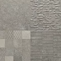 Variety of Decorative Wall Components With Geometric Patterns Striped Textures And Embossed Details