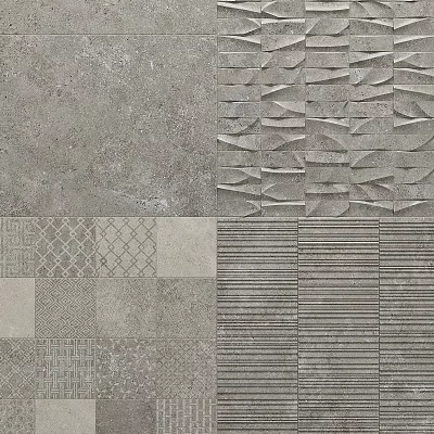 Variety of Decorative Wall Components With Geometric Patterns Striped Textures And Embossed Details 3d model