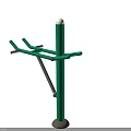 Outdoor Fitness Sports Equipment With Green Pole And Horizontal Bars For Training