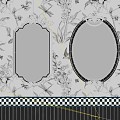 10 Mirror French Retro Bathroom Mirror Decorative Mirror Cosmetic Mirror 3d model