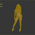 Blonde Woman In Gray Bikini Posing With White High Heels Against Gray Background