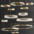 Elegant Modern Gold Circular Chandeliers With Crystal Details And Hanging Style Design