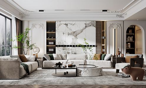 French Living Room 3d model