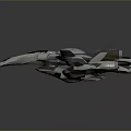 Futuristic Sleek Aircraft Design With Cockpit Angular Wings Metallic Finish And Black Accents