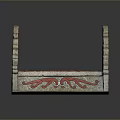 Vintage Decorative Wooden Bench With Colorful Patterns And Ornate Armrests