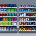 Supermarket shelf display rack 3d model