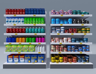 Supermarket shelf display rack 3d model