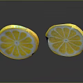 Fresh Sliced Lemons With Bright Yellow Flesh And White Rind On Dark Surface