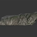 Detailed 3D Mountainous Terrain With Rocky Cliffs Green Vegetation And Steep Slopes