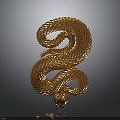 Golden Snake Shaped Sculptural Decorative Furniture Ornament For Home Interior Design