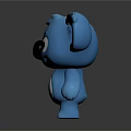 Cute 3D Blue Koala Toy With Big Eyes Black Nose And White Belly