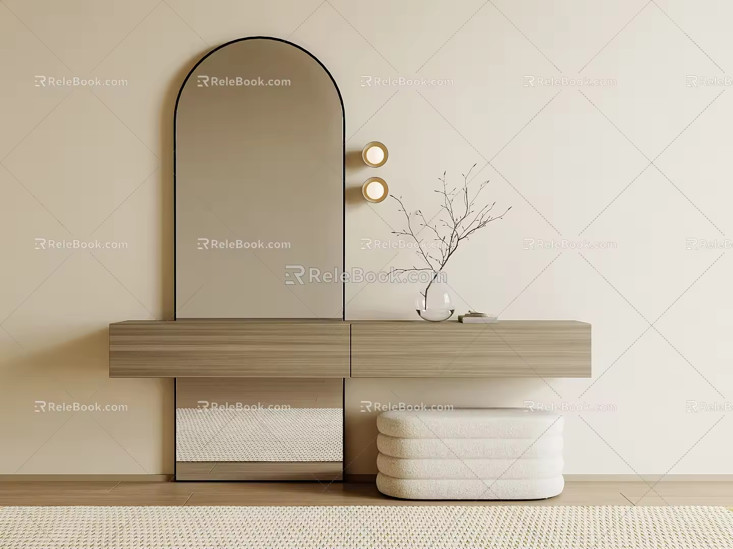 Dressing table stool wall lamp 3d model
