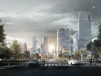 Office Park Industrial Park Business Concept Technology Future 3d model
