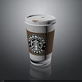 Starbucks Daily Use Coffee Cup With White Lid And Brown Sleeve