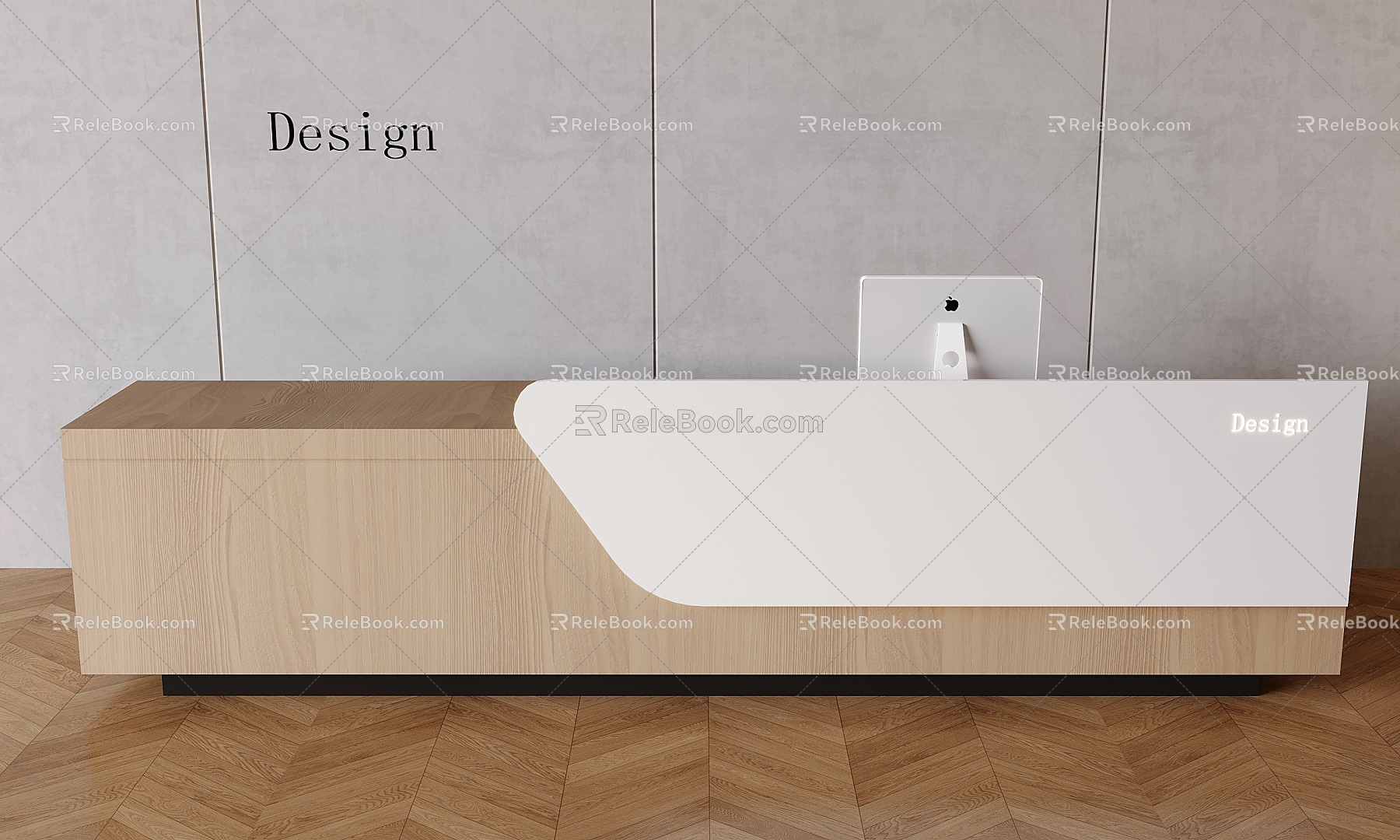 Front desk reception desk information desk company front desk 3d model