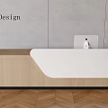 Front desk reception desk information desk company front desk 3d model