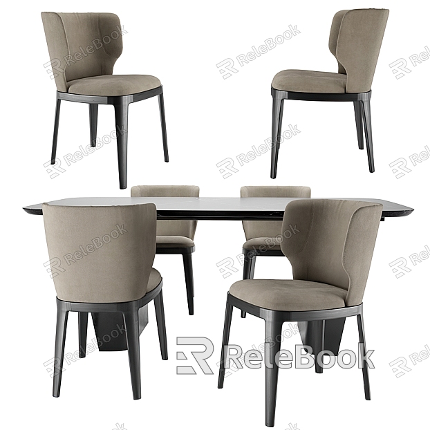 Minotti Dining Table and Chair Combination Dining Chair Single Chair Rectangular Six-person Brand model