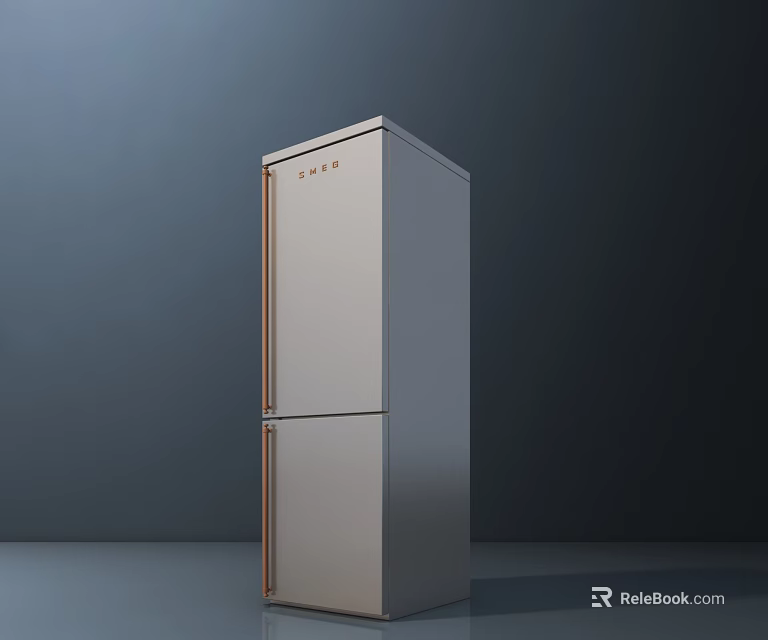 Sleek Stainless Steel Double Door Refrigerator With Modern Design For Home Use 3d model 