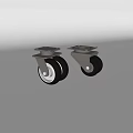 Black Rubber Tyres On Dual Wheel Casters With Silver Metal Brackets
