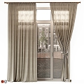 modern curtain curtains linen onco roman wabi sabi 3d model