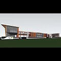 Modern School Complex With Sports Field Swimming Pool Parking And Landscaping