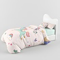 Children's bed modern cartoon cute single bed 3d model