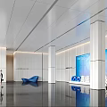 Elegant Front Desk Reception Area With Modern Lobby Design Luxury Seating And Digital Screens