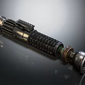 Detailed Mechanical Weapon With Metallic Gear Parts Grip And Rotating End Components