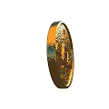 Ancient Chinese Golden Coin Featuring Circular Shape Square Hole And Carved Characters