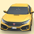 Yellow Sports Car With Sleek Body Sporty Design Black Wheels And Red Brake Calipers