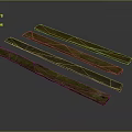 Rusted Metal Strips With Green Brown Patina Arranged On Dark Background Surface