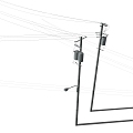 Modern wire pole wire dry 3d model