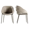 Modern Round Glass Top Dining Table Set With Light Gray Upholstered Chairs And Metal Legs