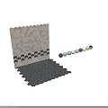 Modern Wall Surface With Geometric Tile Pattern In Gray And Black Tones 3d model