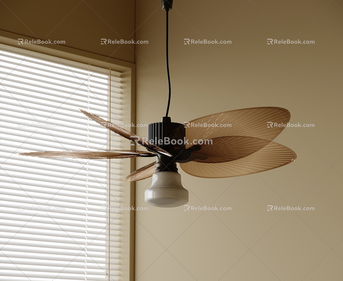 Modern ceiling fan light electric fan 3d model