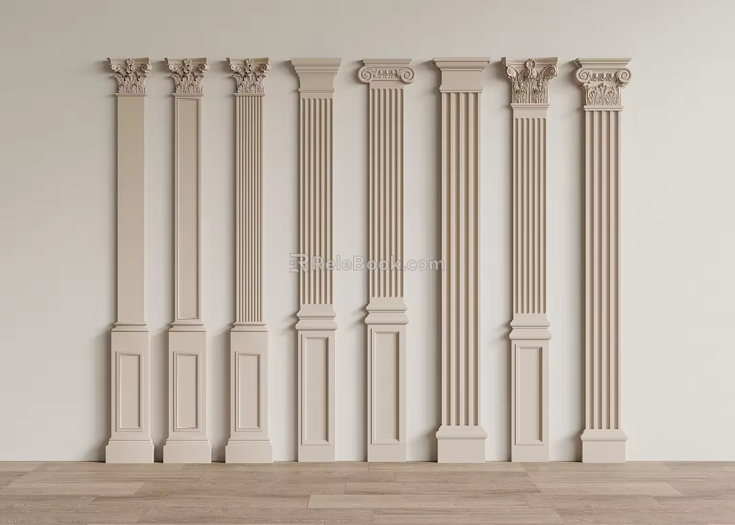 French Roman Column Square Column 3d model