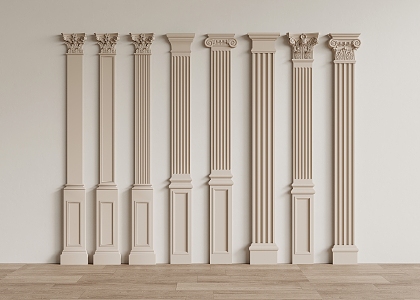 French Roman Column Square Column 3d model