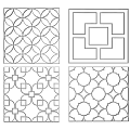 White Decorative Wall Panels With Four Geometric Patterns For Home Decor 3d model