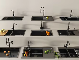 Modern Vegetable Washing Basin Embedded Sink 3d model